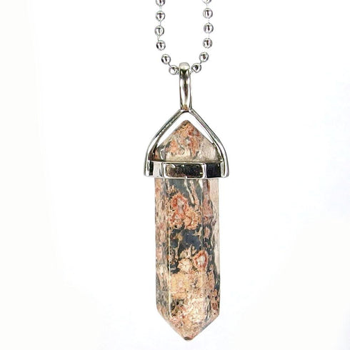 Leopard Skin Jasper Gemstone Pendant Necklace